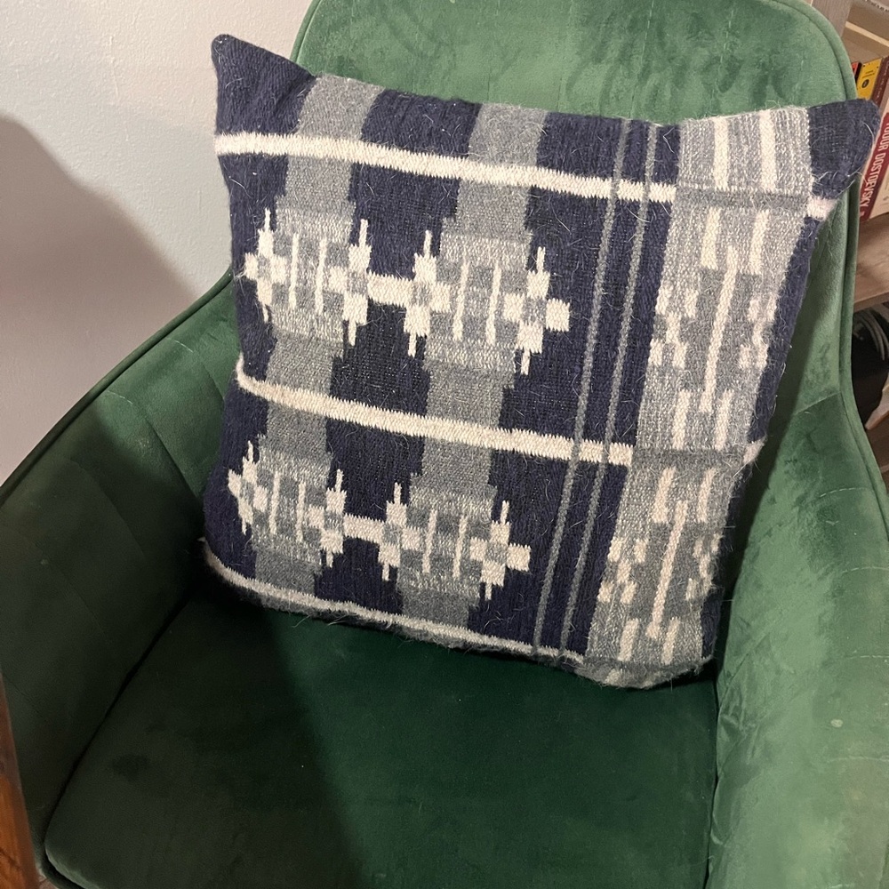 The Citizenry Navy and Cream Geometric Pillow